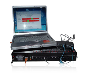 Network Monitoring Hub Demo setup with Laptop Computer